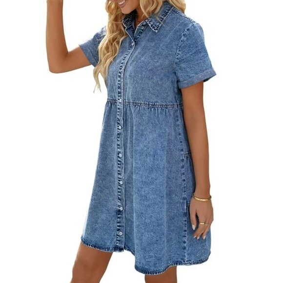 Dress Tiered Babydoll with Ruffle Sleeves
